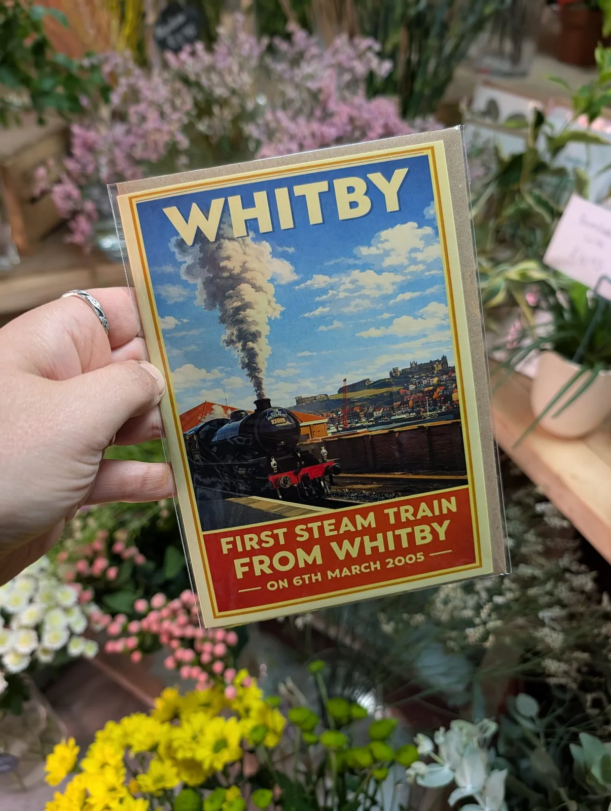First Steam Train from Whitby Card